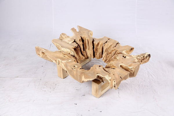 48” Inch Rectangular Sculptured Teak Root Coffee Table 242B - Dyag East