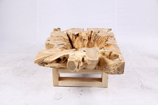 48” Inch Rectangular Sculptured Teak Root Coffee Table 242B - Dyag East