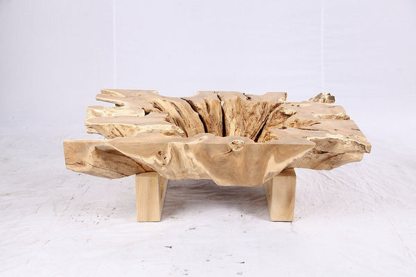 48” Inch Rectangular Sculptured Teak Root Coffee Table 242B - Dyag East