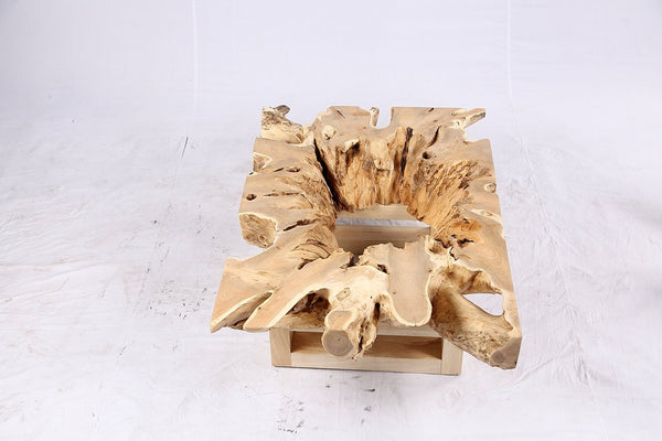 48” Inch Rectangular Sculptured Teak Root Coffee Table 242B - Dyag East