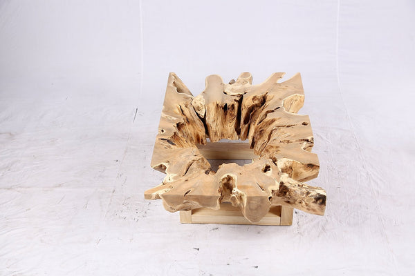 48” Inch Rectangular Sculptured Teak Root Coffee Table 242B - Dyag East