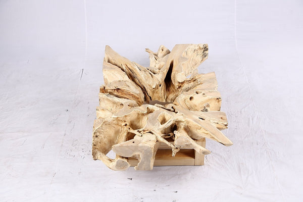 48” Inch Rectangular Sculptured Teak Root Coffee Table 243B - Dyag East