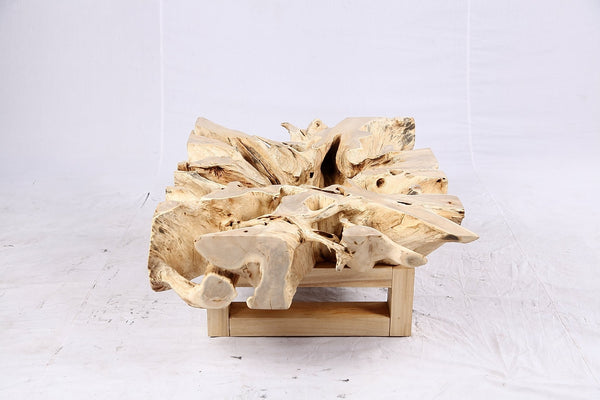 48” Inch Rectangular Sculptured Teak Root Coffee Table 243B - Dyag East