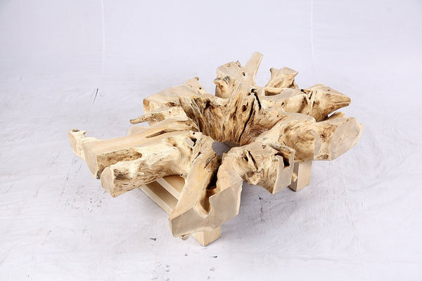 48” Inch Rectangular Sculptured Teak Root Coffee Table 243B - Dyag East