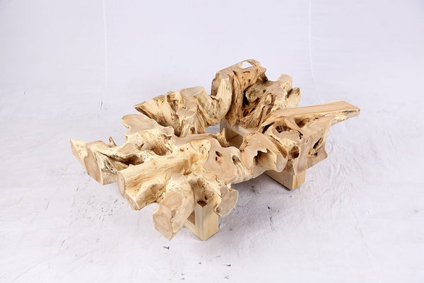 48” Inch Rectangular Sculptured Teak Root Coffee Table 244B - Dyag East