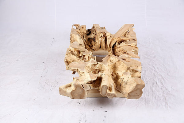 48” Inch Rectangular Sculptured Teak Root Coffee Table 244B - Dyag East