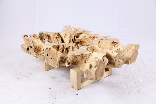 48” Inch Rectangular Sculptured Teak Root Coffee Table 244B - Dyag East