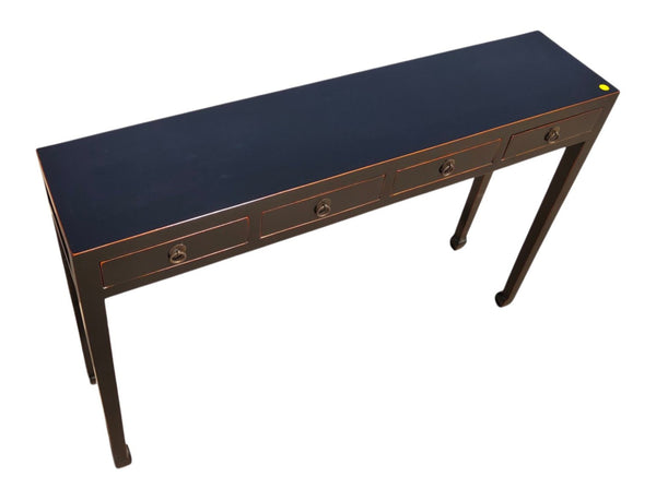 48" Long 4 Drawer Black Ming Console Table - Dyag East