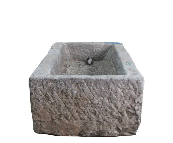50" Inch Long Hand Chiseled Stone Trough 37 - Dyag East