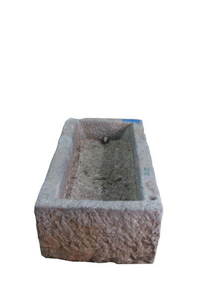 50" Inch Long Hand Chiseled Stone Trough 37 - Dyag East