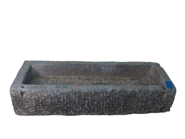 50" Inch Long Hand Chiseled Stone Trough 37 - Dyag East