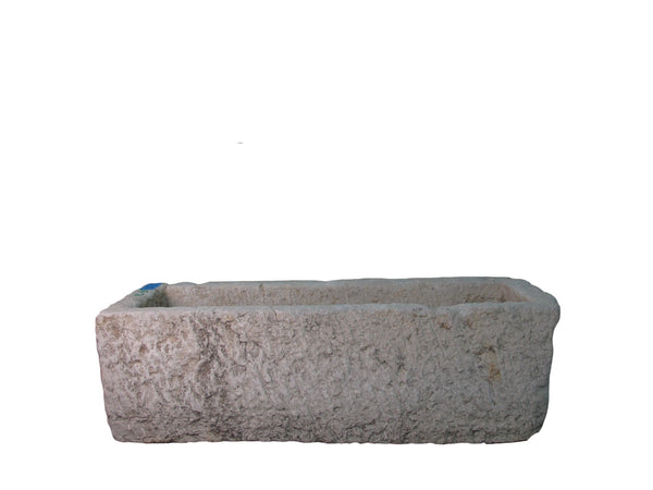 54" Inch Long Hand Chiseled Stone Trough 21 - Dyag East
