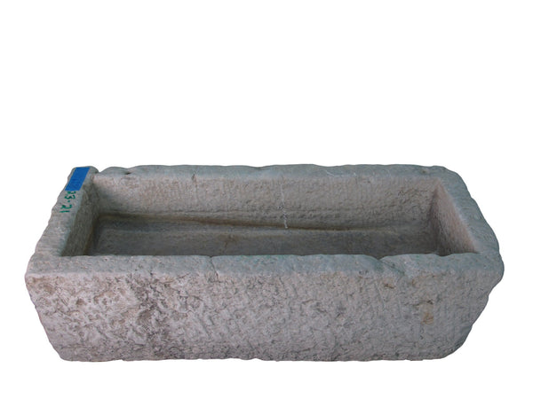 54" Inch Long Hand Chiseled Stone Trough 21 - Dyag East