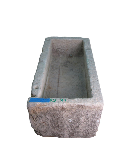 54" Inch Long Hand Chiseled Stone Trough 21 - Dyag East