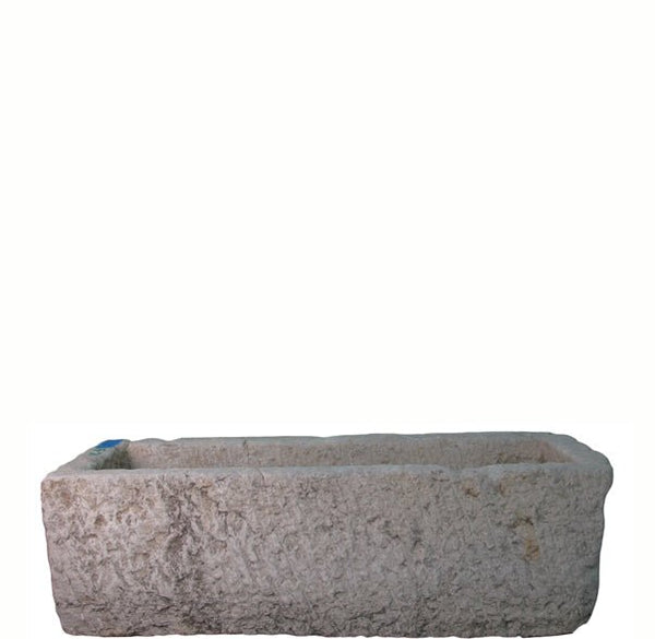54" Inch Long Hand Chiseled Stone Trough 21 - Dyag East