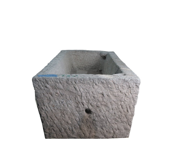 56" Inch Long Hand Chiseled Stone Trough 1 - Dyag East