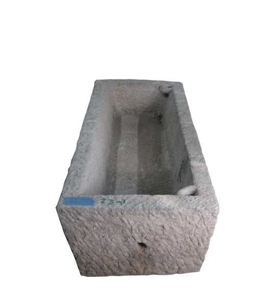56" Inch Long Hand Chiseled Stone Trough 1 - Dyag East