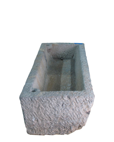 56" Inch Long Hand Chiseled Stone Trough 1 - Dyag East