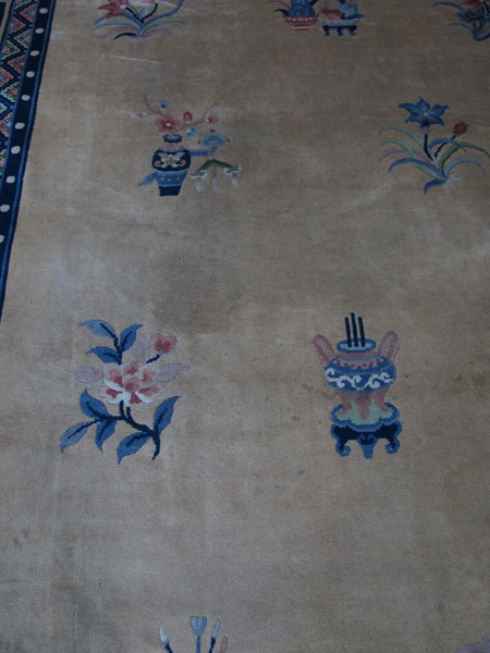 Vintage Chinese Art Deco Rugs: 12'5" x 9'2"