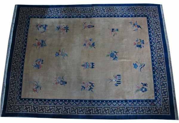 Vintage Chinese Art Deco Rugs: 12'5" x 9'2"
