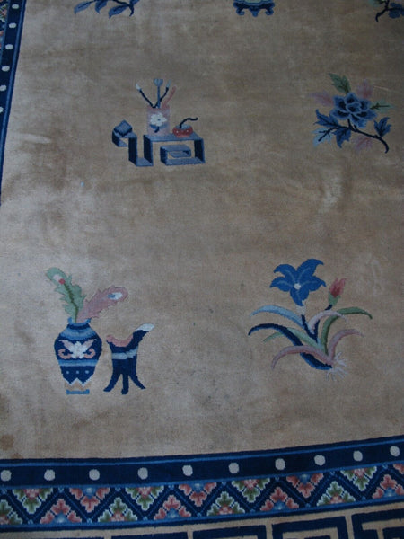 Vintage Chinese Art Deco Rugs: 12'5" x 9'2"