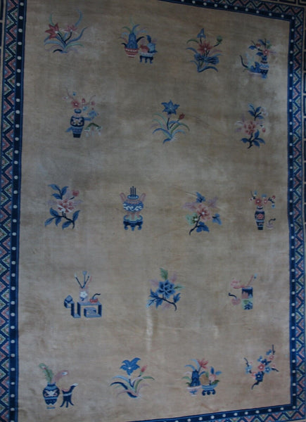 Vintage Chinese Art Deco Rugs: 12'5" x 9'2"