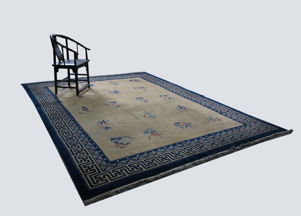 Vintage Chinese Art Deco Rugs: 12'5" x 9'2"