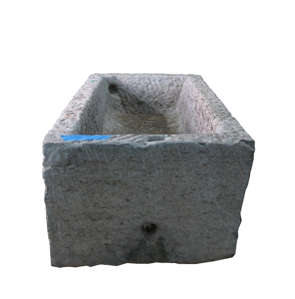59" Inch Long Hand Chiseled Stone Trough 13 - Dyag East