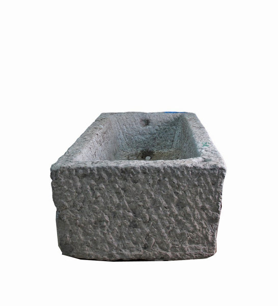 59" Inch Long Hand Chiseled Stone Trough 13 - Dyag East