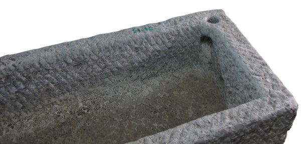 59" Inch Long Hand Chiseled Stone Trough 13 - Dyag East