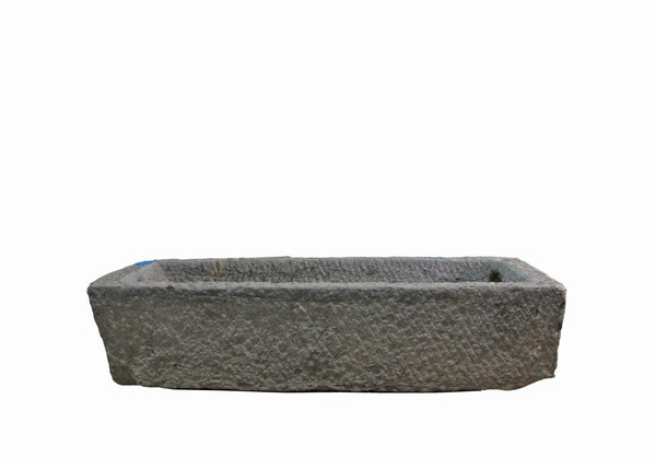 59" Inch Long Hand Chiseled Stone Trough 13 - Dyag East