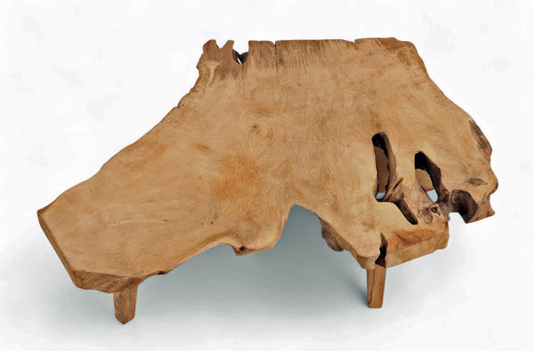 One Slab Free Form Rustic Reclaimed Coffee Table