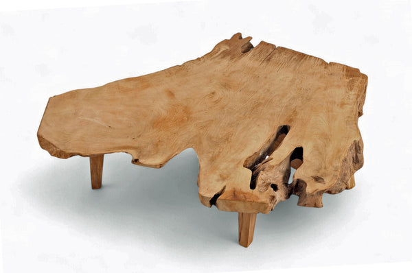 One Slab Free Form Rustic Reclaimed Coffee Table