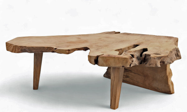 One Slab Free Form Rustic Reclaimed Coffee Table