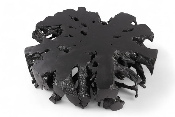 63" Inch D Round Black Organic Teak Root 3 - Dyag East