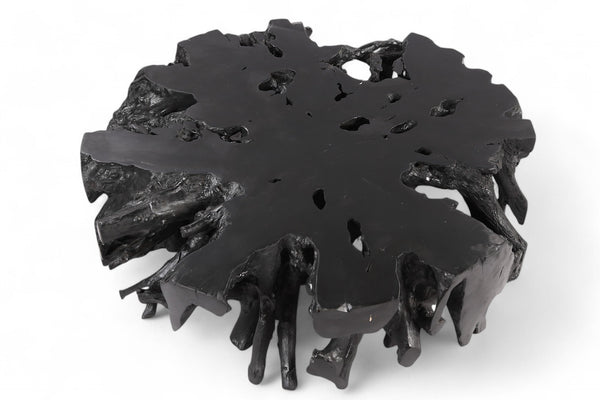 63" Inch D Round Black Organic Teak Root 3 - Dyag East