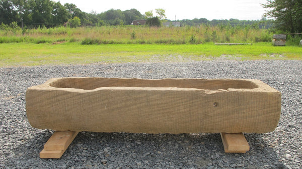 70" Inch Long Hand Chiseled Stone Trough 63 - Dyag East