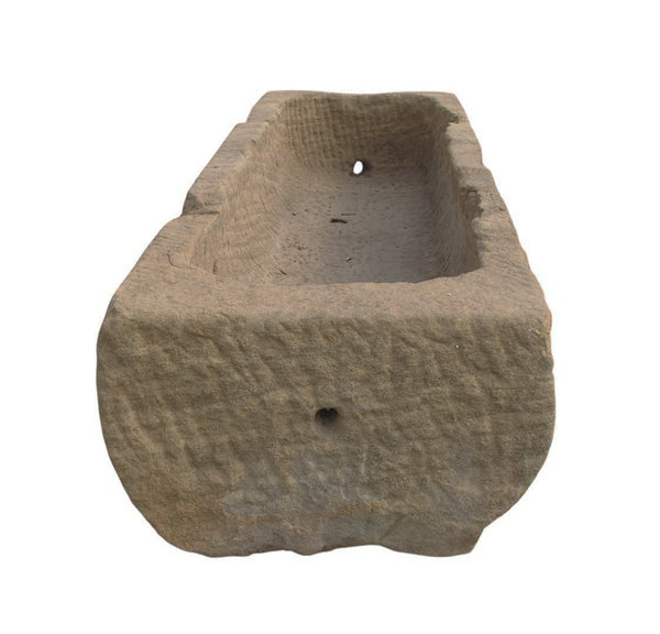 70" Inch Long Hand Chiseled Stone Trough 63 - Dyag East