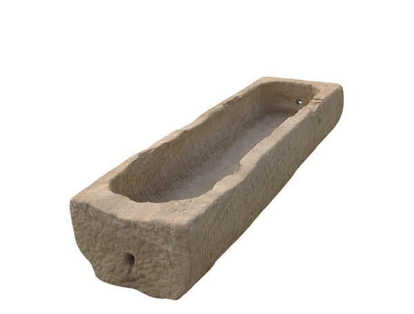 70" Inch Long Hand Chiseled Stone Trough 63 - Dyag East