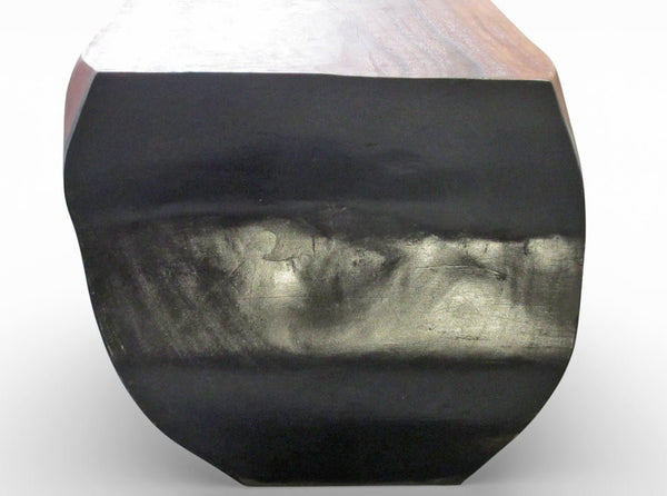 70" Long Hand Carved Modern Sculptural Bench in Ebony & Brown - Dyag East