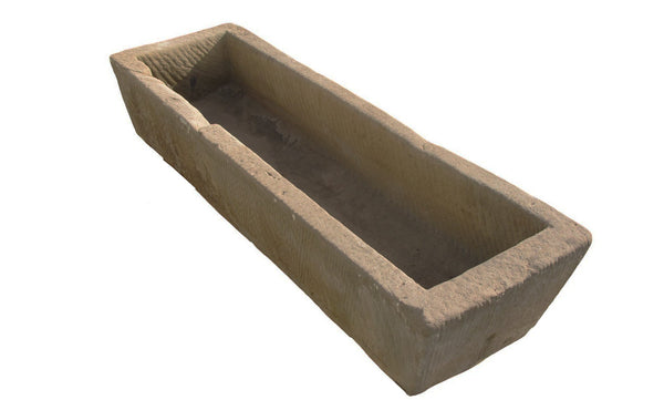71" Inch Long Hand Chiseled Stone Trough 61 - Dyag East