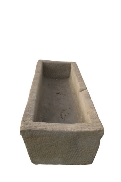 71" Inch Long Hand Chiseled Stone Trough 61 - Dyag East