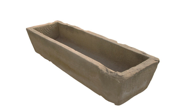 71" Inch Long Hand Chiseled Stone Trough 64 - Dyag East