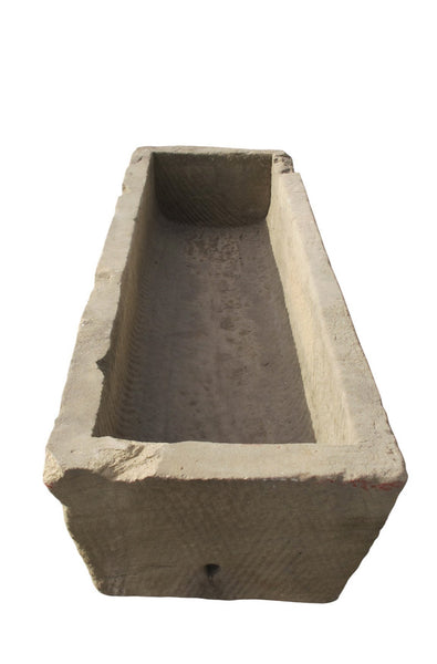 71" Inch Long Hand Chiseled Stone Trough 64 - Dyag East