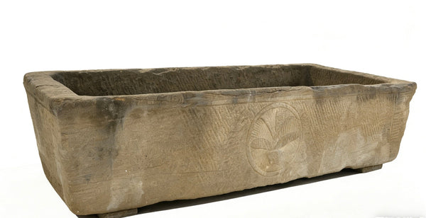 71" Inch Long Hand Chiseled Stone Trough 64 - Dyag East