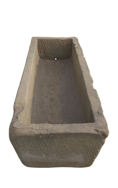 71" Inch Long Hand Chiseled Stone Trough 64 - Dyag East
