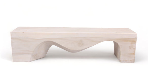 71" Inch Long Modern White Sculpture Bench - 8 - Dyag East