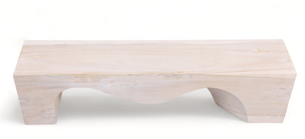 71" Inch Long Modern White Sculpture Bench - 8 - Dyag East