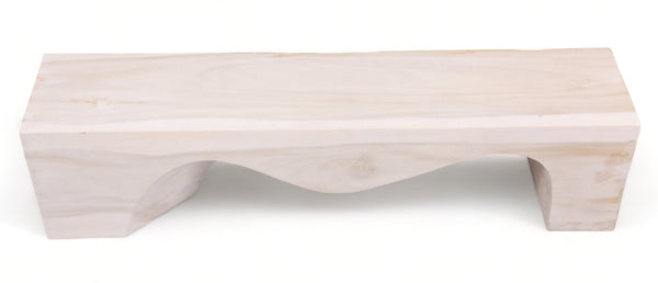 71" Inch Long Modern White Sculpture Bench - 8 - Dyag East