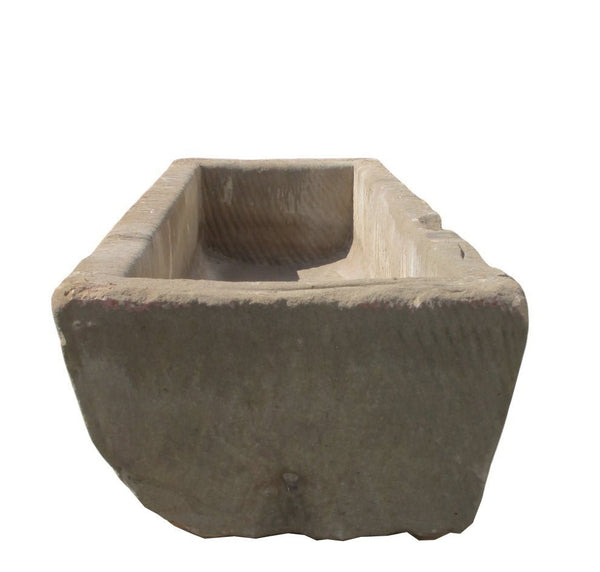 74" Inch Long Hand Chiseled Stone Trough 62 - Dyag East